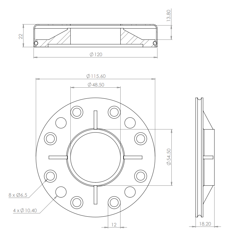 Weld-on Round Base Plate for Baluster Posts